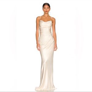 NWT Shona Joy La Lune Lace Back Maxi Dress in Cream